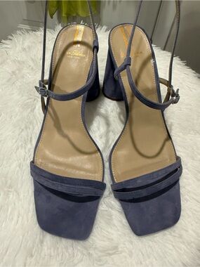 Sam Edelman Purple Suede Block Heel Sandals